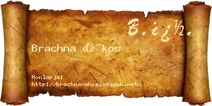 Brachna Ákos névjegykártya