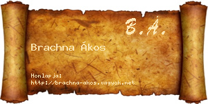 Brachna Ákos névjegykártya